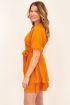 Oranje jurk met laagjes & pofmouw | My Jewellery