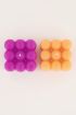 Oranje kaarsen set met bolletjes