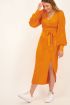Oranje midi jurk met split & ceintuur | My Jewellery