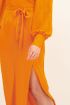 Oranje midi jurk met split & ceintuur | My Jewellery
