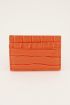 Oranje pasjeshouder met croco print