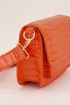 Oranje schoudertas croco print