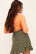 Oranje top geribbeld met V-hals | My Jewellery