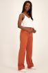 Oranje wijdvallende pantalon linnen look | My Jewellery