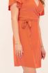 Oranje wikkeljurk met korte mouwen | Jurk | My Jewellery