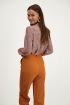 Oranje blouse met luipaardprint, luipaard blouse