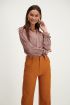 Oranje blouse met luipaardprint, luipaard blouse