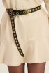 Zwarte leren riem met goudkleurige ringen | My Jewellery