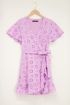 Lila overslagjurk met embroidery