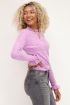 Lila trui met ruffle mouw
