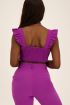 Paarse cropped top met ruffles | My Jewellery