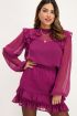 Paarse doorschijnende blouse met ruffles | My Jewellery
