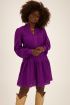 Paarse jurk met crochet & ruffle kraag | My Jewellery