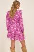 Paarse jurk met ruffles & bloemenprint | My Jewellery