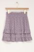 Paarse ruffle rok met grafische print | My Jewellery