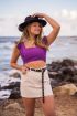 Paarse cropped top met ruffles | My Jewellery
