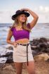 Paarse cropped top met ruffles | My Jewellery