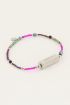 Paarse kralen armband met bedel