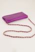 Paarse schoudertas met goudkleurige rits | My Jewellery