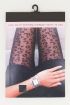 Zwarte panty luipaardprint, panty met detail