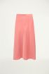 peach satijnen midi rok, satin skirt