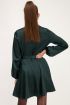 Petrol satijnen blousejurk met volume | My Jewellery
