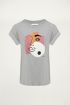 Grijs boyfriend shirt grafisch gezicht, grijs t-shirt My Jewellery