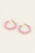 Roze kralen oorringen | My Jewellery