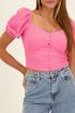 Pink crop top with buttons | My Jewellery