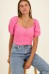 Pink crop top with buttons | My Jewellery