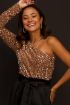 Roze one shoulder top met pailletten | My Jewellery