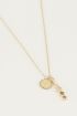 Necklace with charm & light gemstones, necklace with gemstones