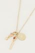 Ketting rose quartz & red jade, ketting met bedels