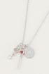 Ketting rose quartz & red jade, ketting met bedels