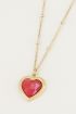 Ketting Red Jade hartje, hartjes ketting