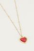 Ketting Red Jade hartje, hartjes ketting