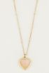 Ketting Rose Quartz hartje, edelsteen ketting