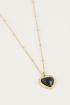 Necklace Black Onyx heart, black onyx necklace