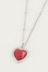 Ketting Red Jade hartje, hartjes ketting