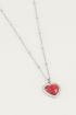 Ketting Red Jade hartje, hartjes ketting