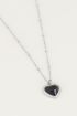 Ketting Black Onyx hartje, zwarte onyx ketting