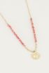 ketting bedel & red jade, ketting met edelsteen