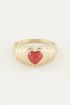 Ring red jade hartje, ring met jade My Jewellery