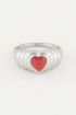 Ring red jade hartje, ring met jade My Jewellery