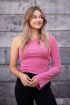 Roze one shoulder top met uitlopende mouw | My Jewellery