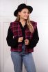 Rood grof gebreid pied-de-poule gilet | My Jewellery