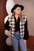 Beige grof gebreid pied-de-poule gilet | My Jewellery