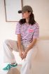 Purple striped T-shirt with patch | My Jewellery