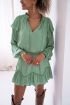 Mint green satin-look skirt with ruffles | My Jewellery