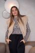 Beige spacedye top met uitlopende mouwen | My Jewellery